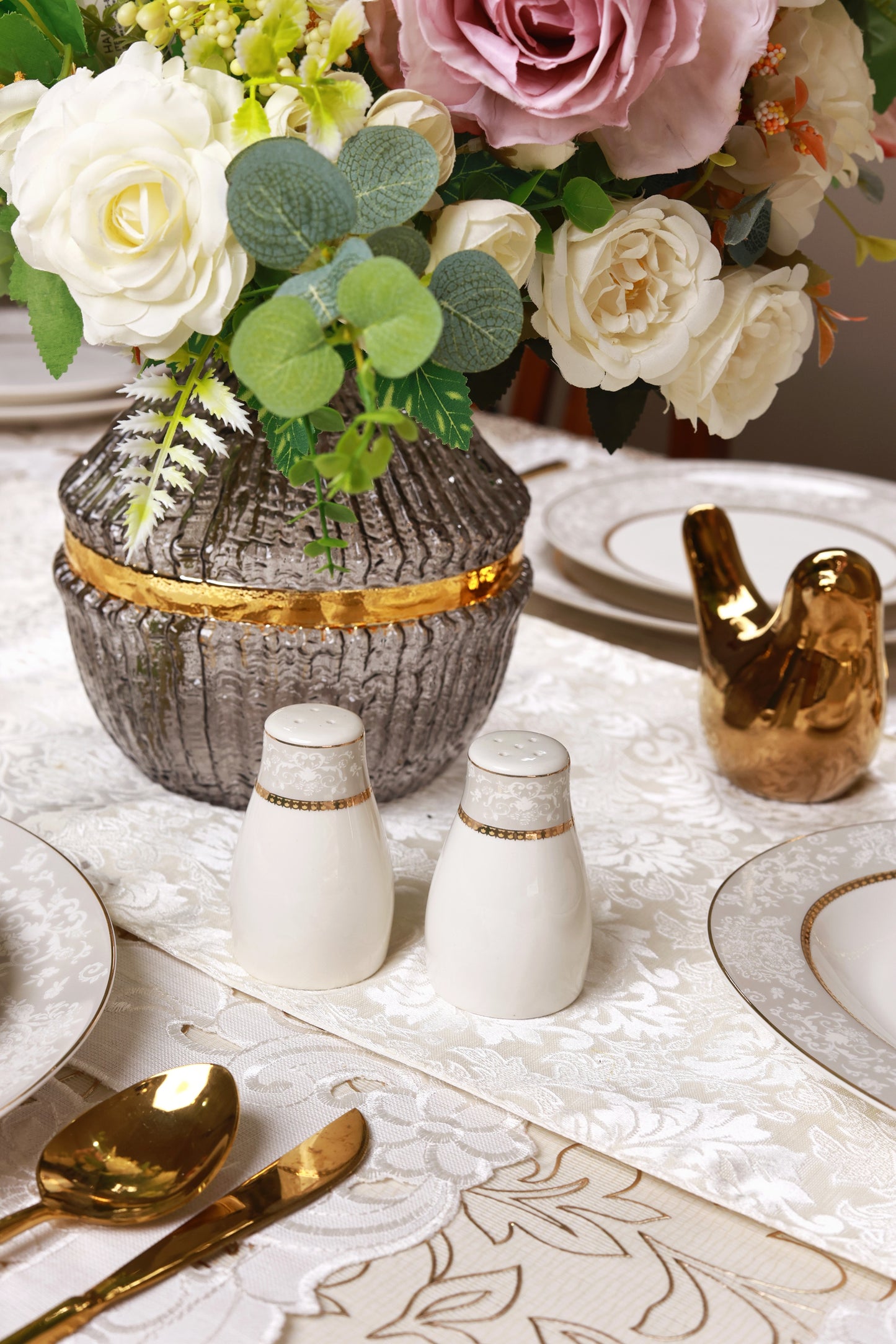 Fleur in Grey 52 Pcs Dinner Set