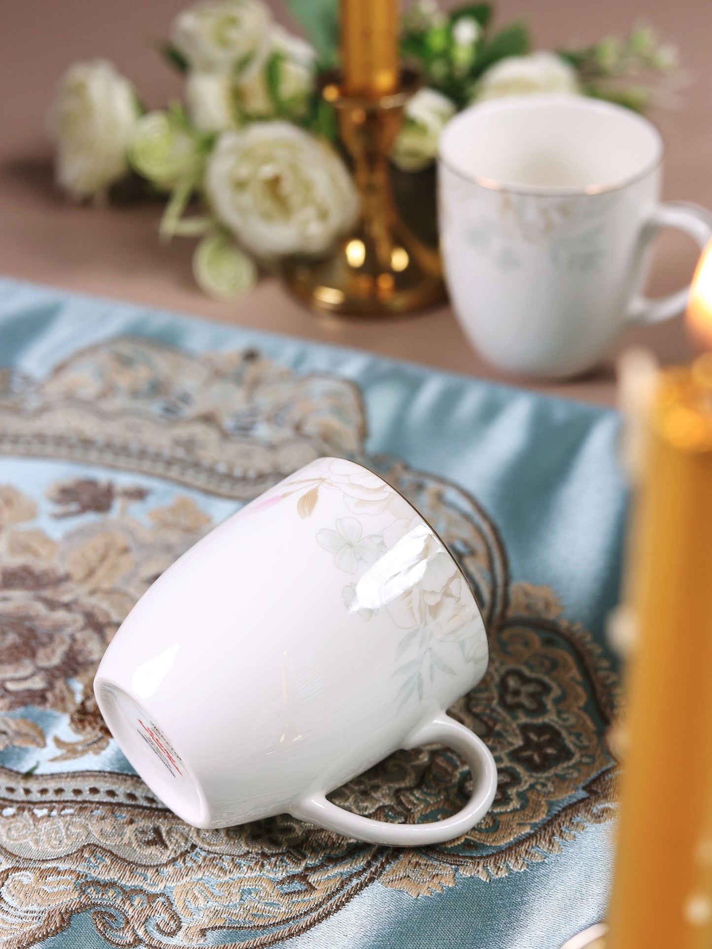Sage Blume Mug Set (Capacity 180 ML, Set of 6) - Vigneto