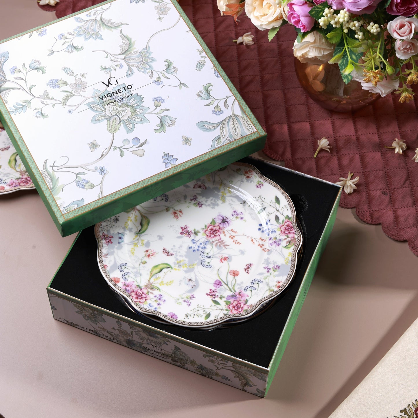 Lilac Garden 8" Quarter Plates (Set of 6)