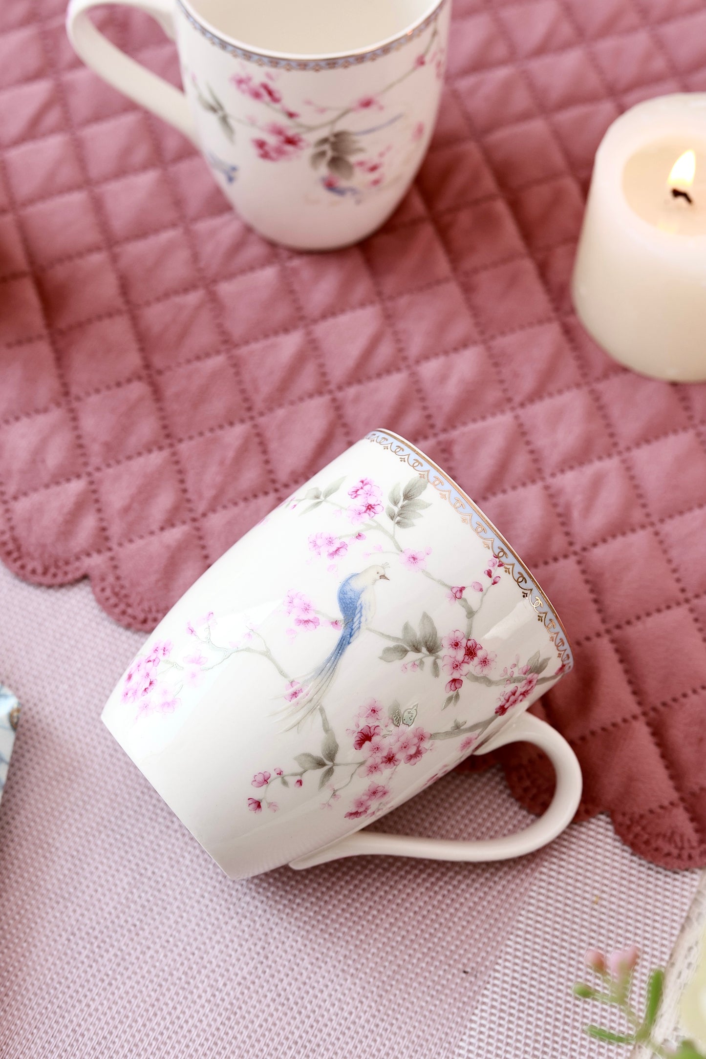 Orchid Bliss Coffee Mugs (Set of 2, 300 ML) - Vigneto