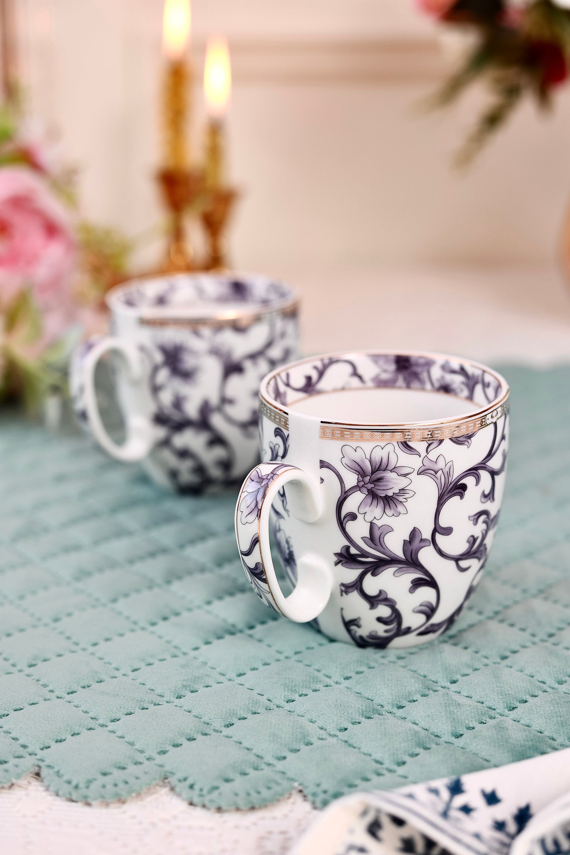 Royal Blue Mug Set (Capacity 200 ML, Set of 6) - Vigneto