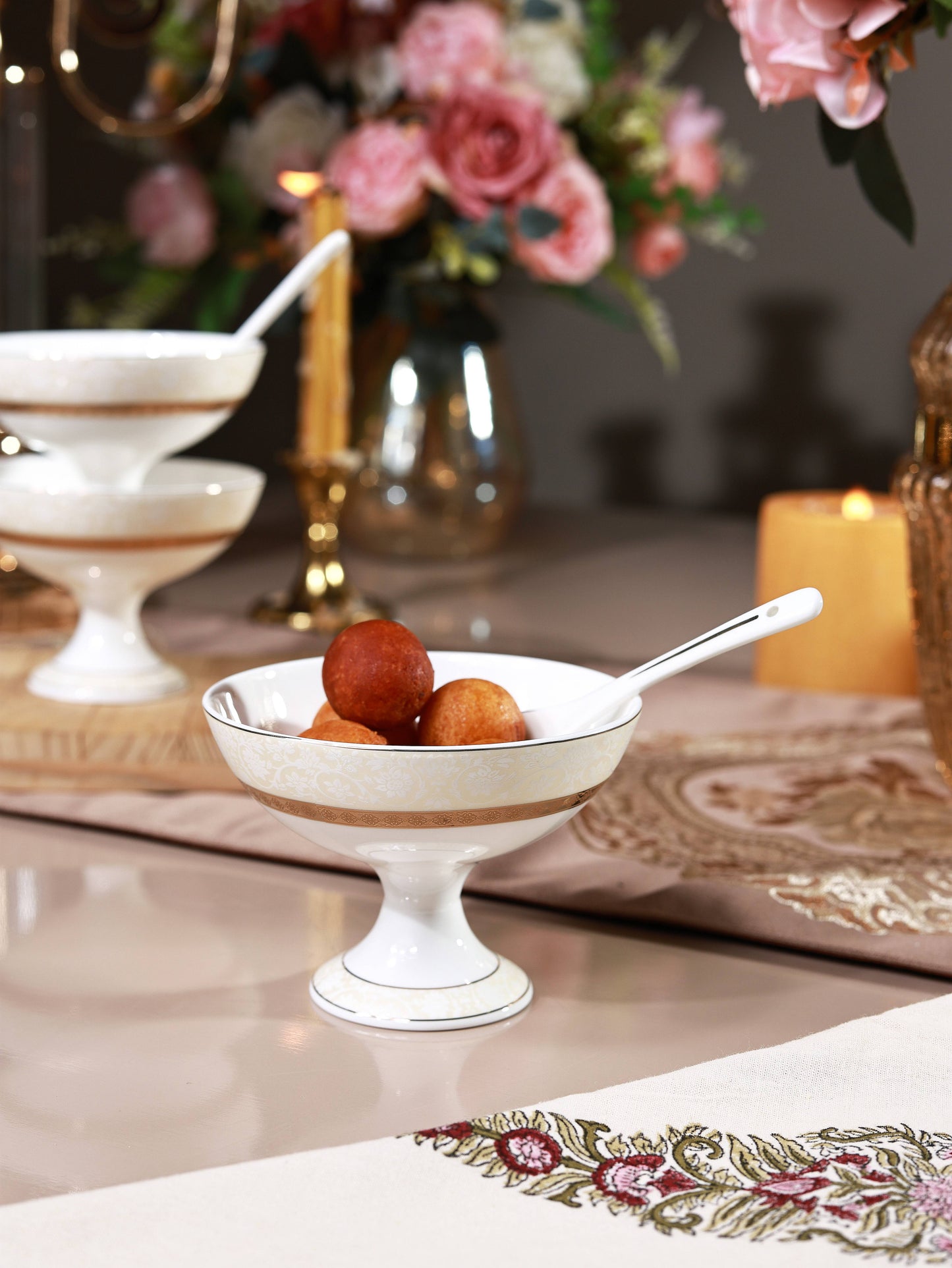 Opaline Gold Dessert Cups (Set of 6)