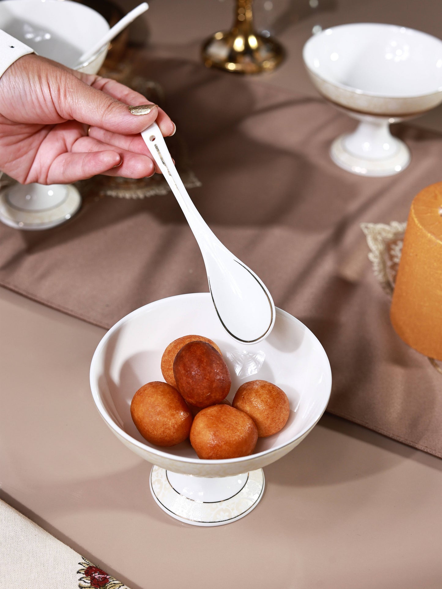 Opaline Gold Dessert Cups (Set of 6)