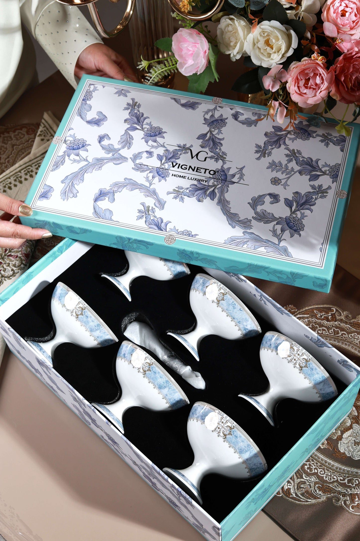 Majestique Blue Dessert Cups (Set of 6)
