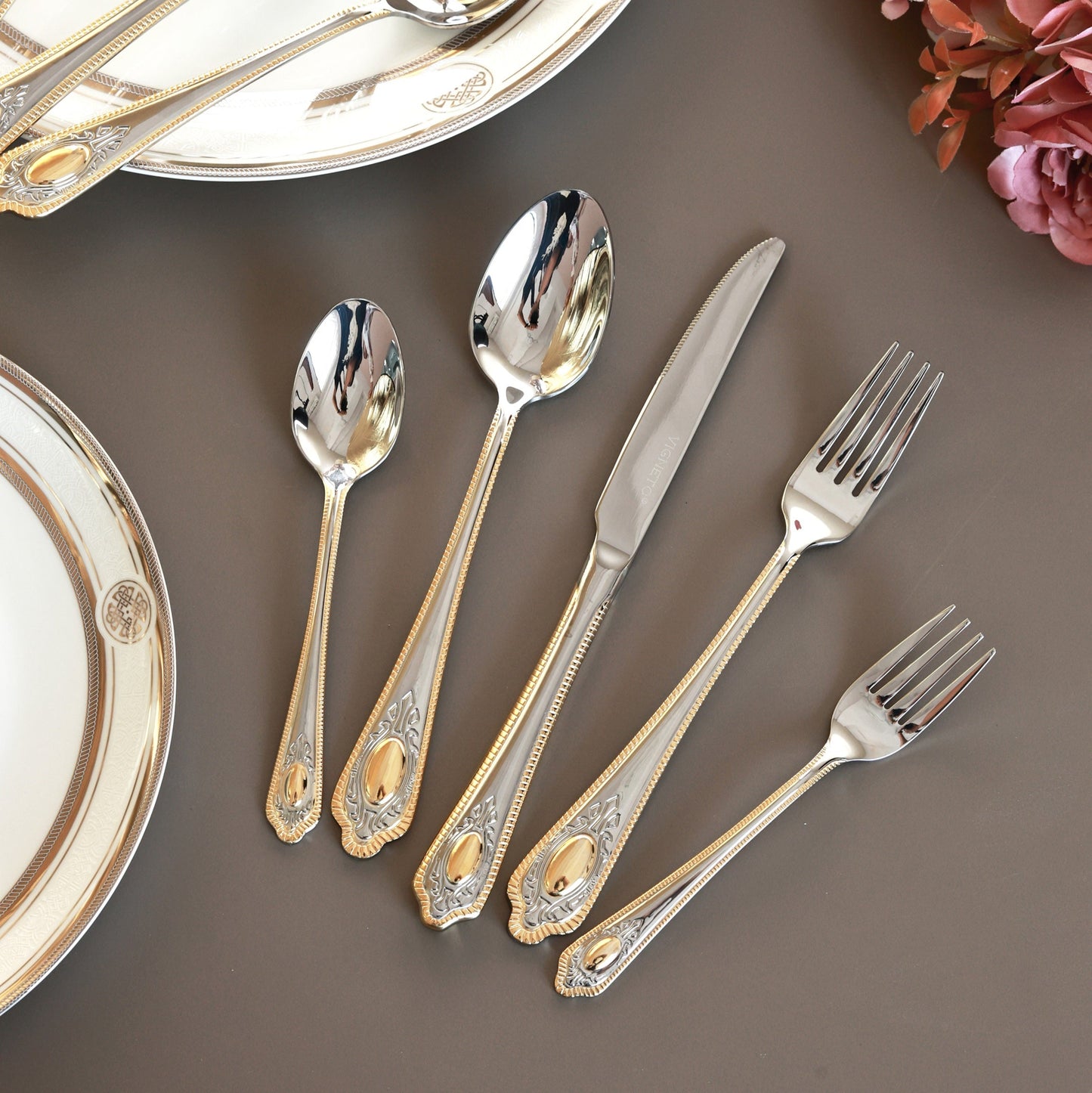 Empress Gold 65 Pcs Cutlery Set (Palace Collection, 24K Gold Plated)