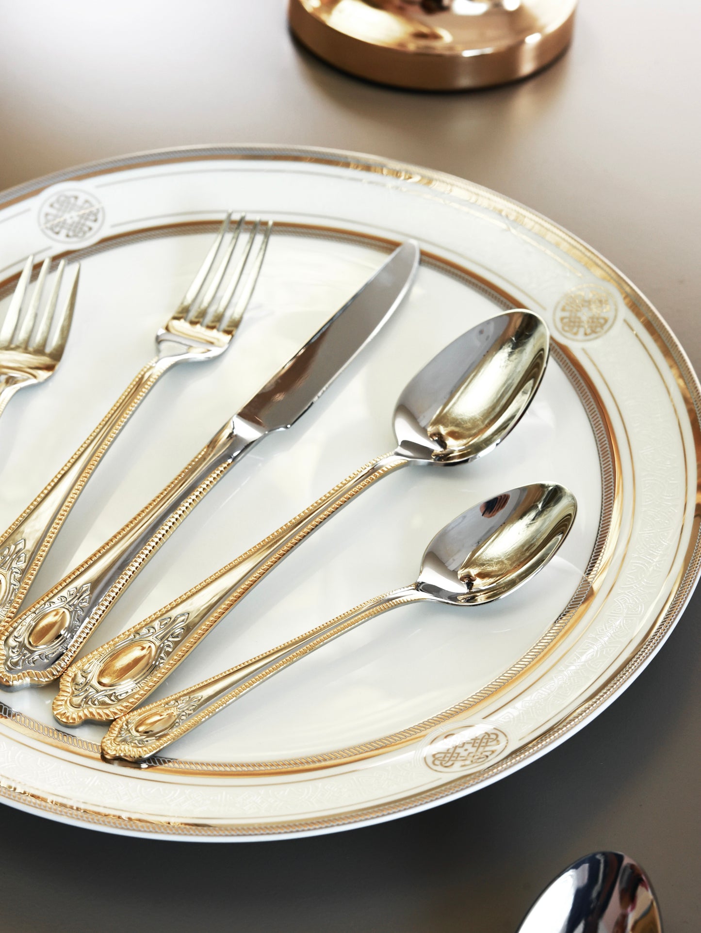 Empress Gold 65 Pcs Cutlery Set (Palace Collection, 24K Gold Plated)
