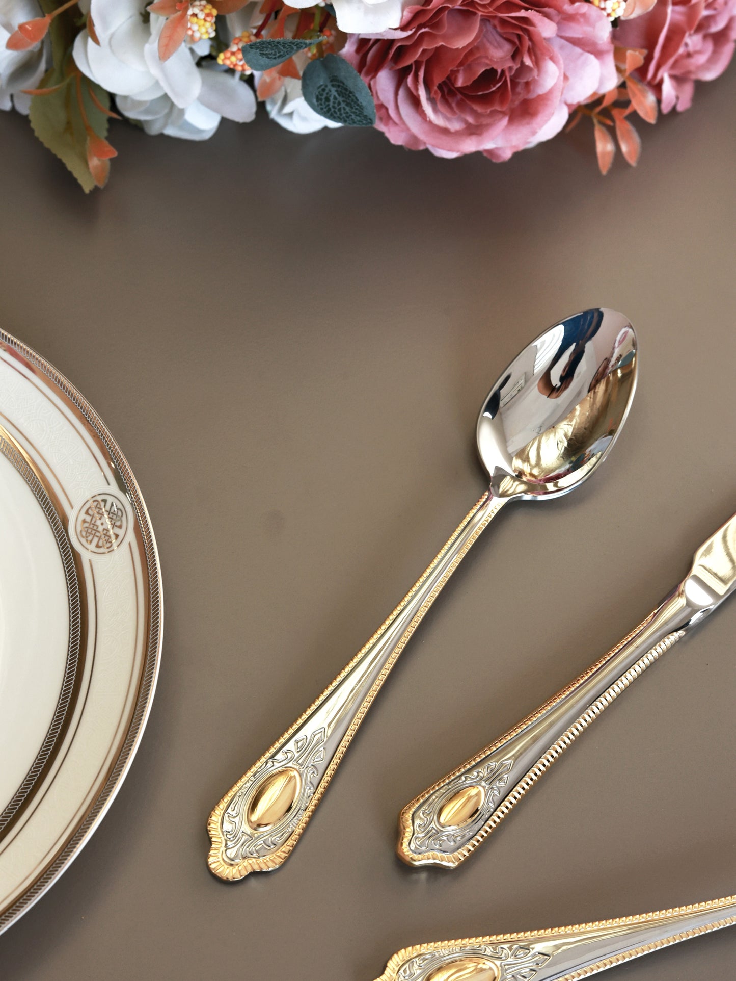 Empress Gold 65 Pcs Cutlery Set (Palace Collection, 24K Gold Plated)