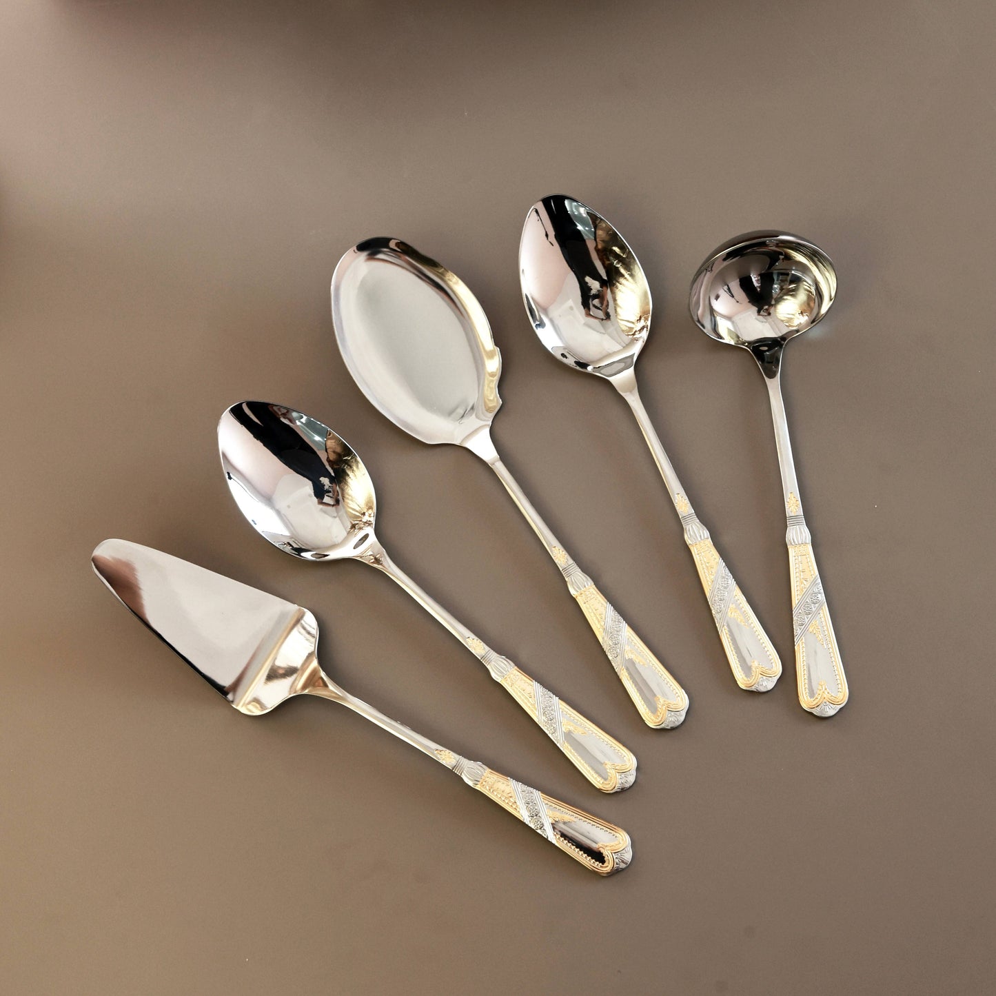 Silver Jewel 65 Pcs Cutlery Set (Palace Collection, 24K Gold Plated)