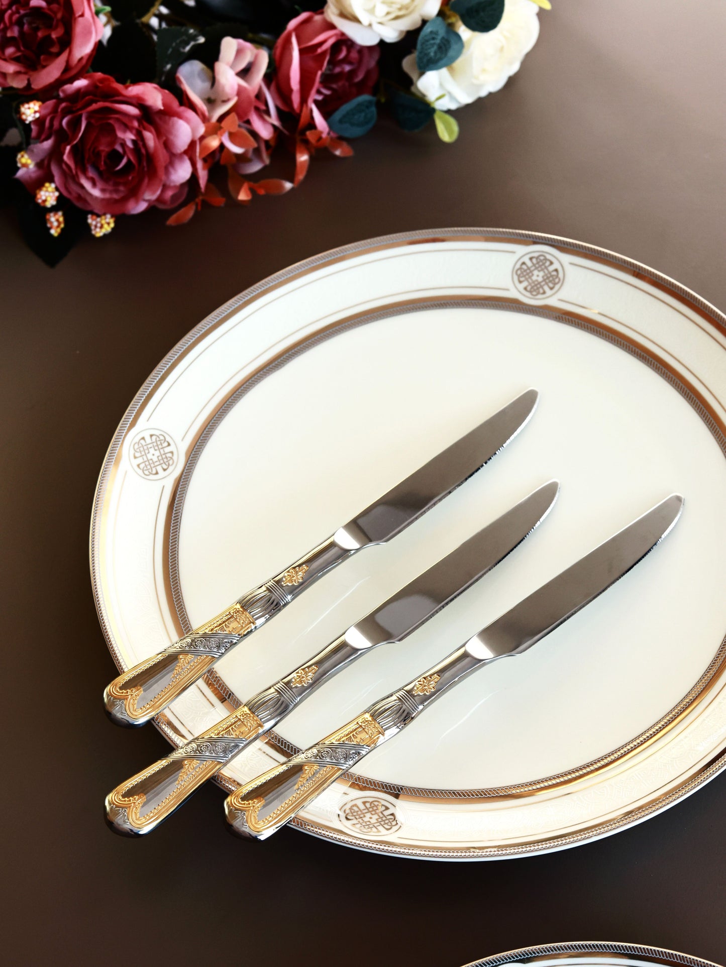 Silver Jewel 65 Pcs Cutlery Set (Palace Collection, 24K Gold Plated)