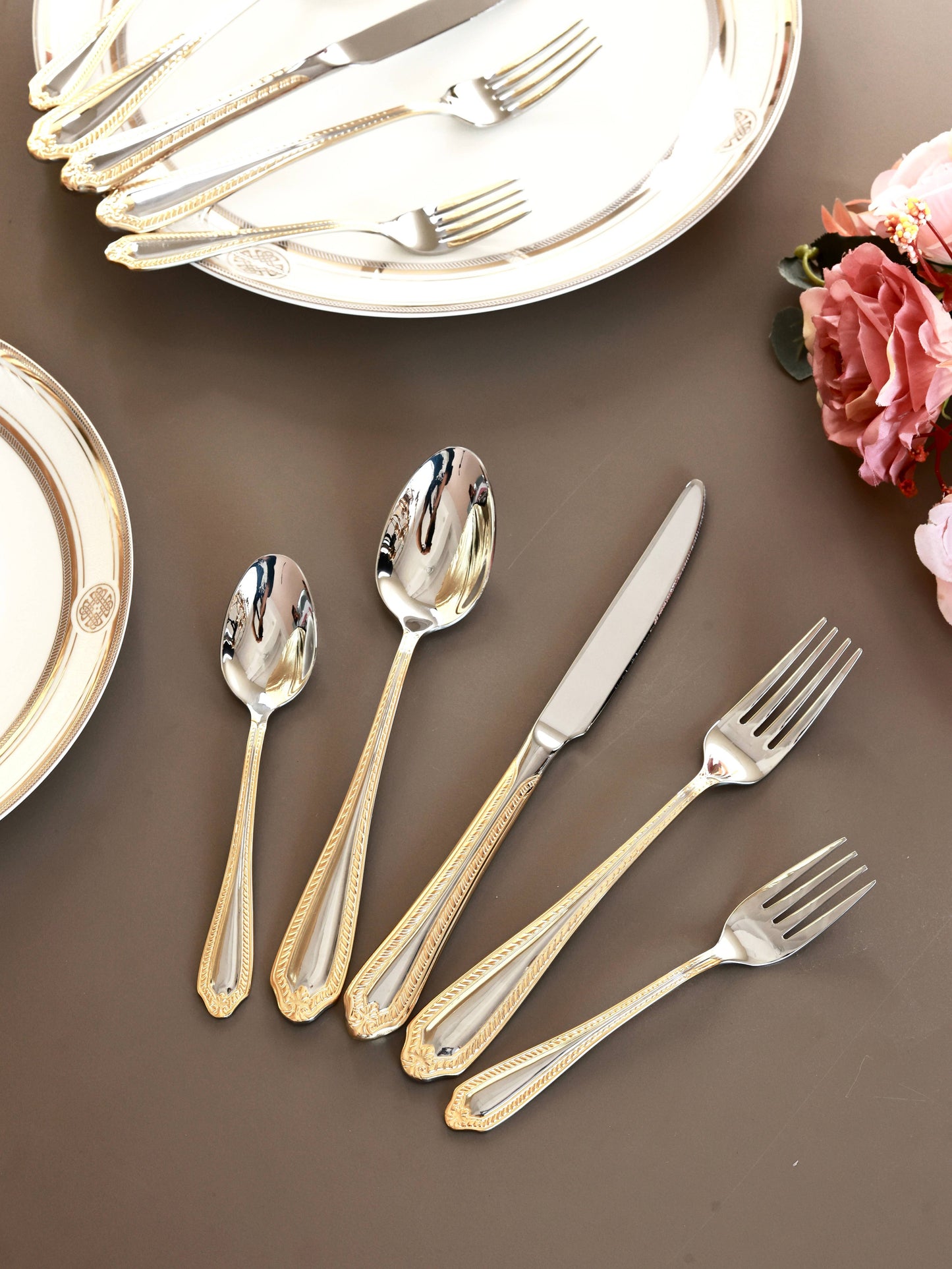 Venetian Gold 65 Pcs Cutlery Set (Palace Collection, 24K Gold Plated)
