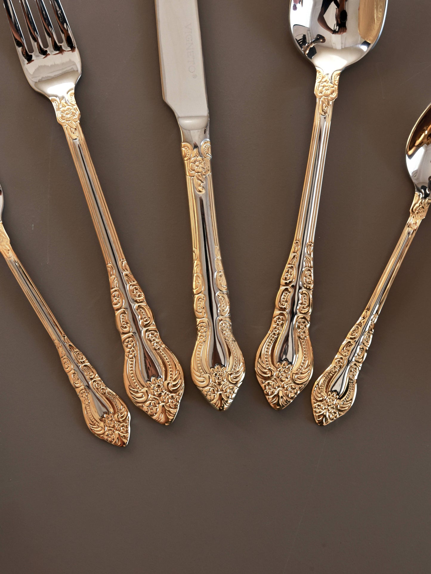 Royal Crest 65 Pcs Cutlery Set (Palace Collection, 24K Gold Plated)