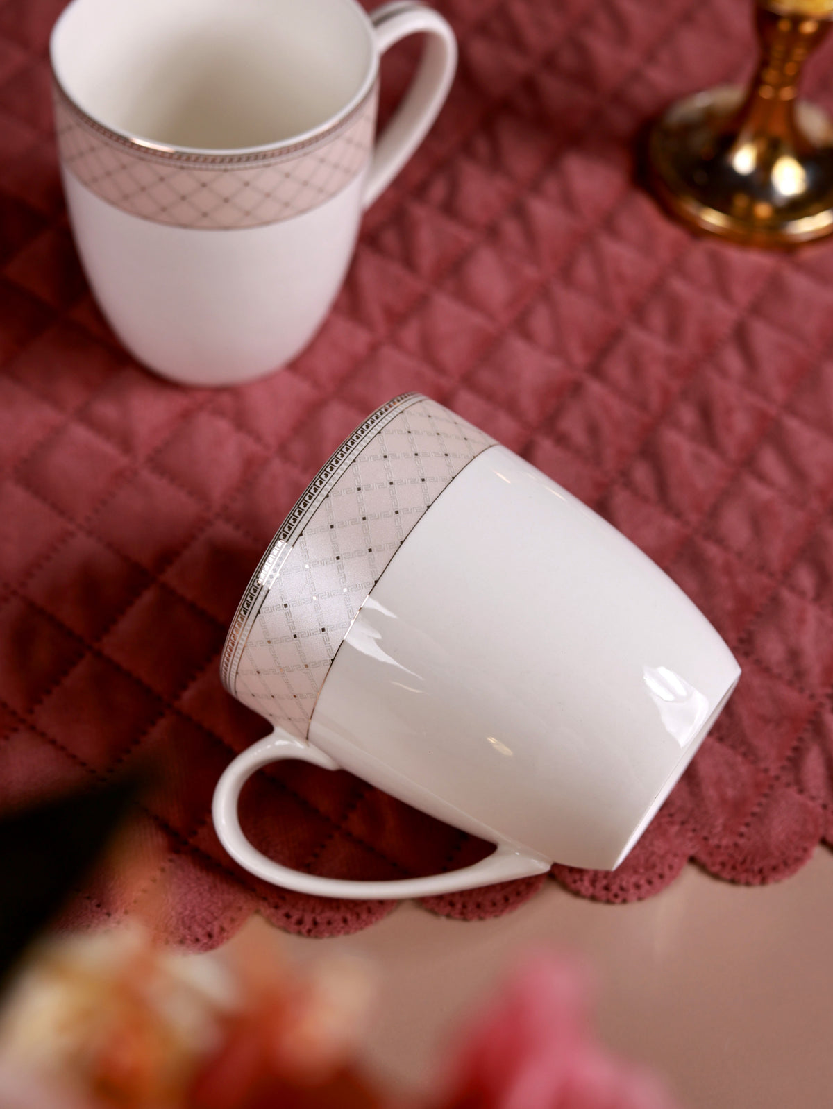 Rosé Champagne Coffee Mugs (Set of 2, 300 ML)