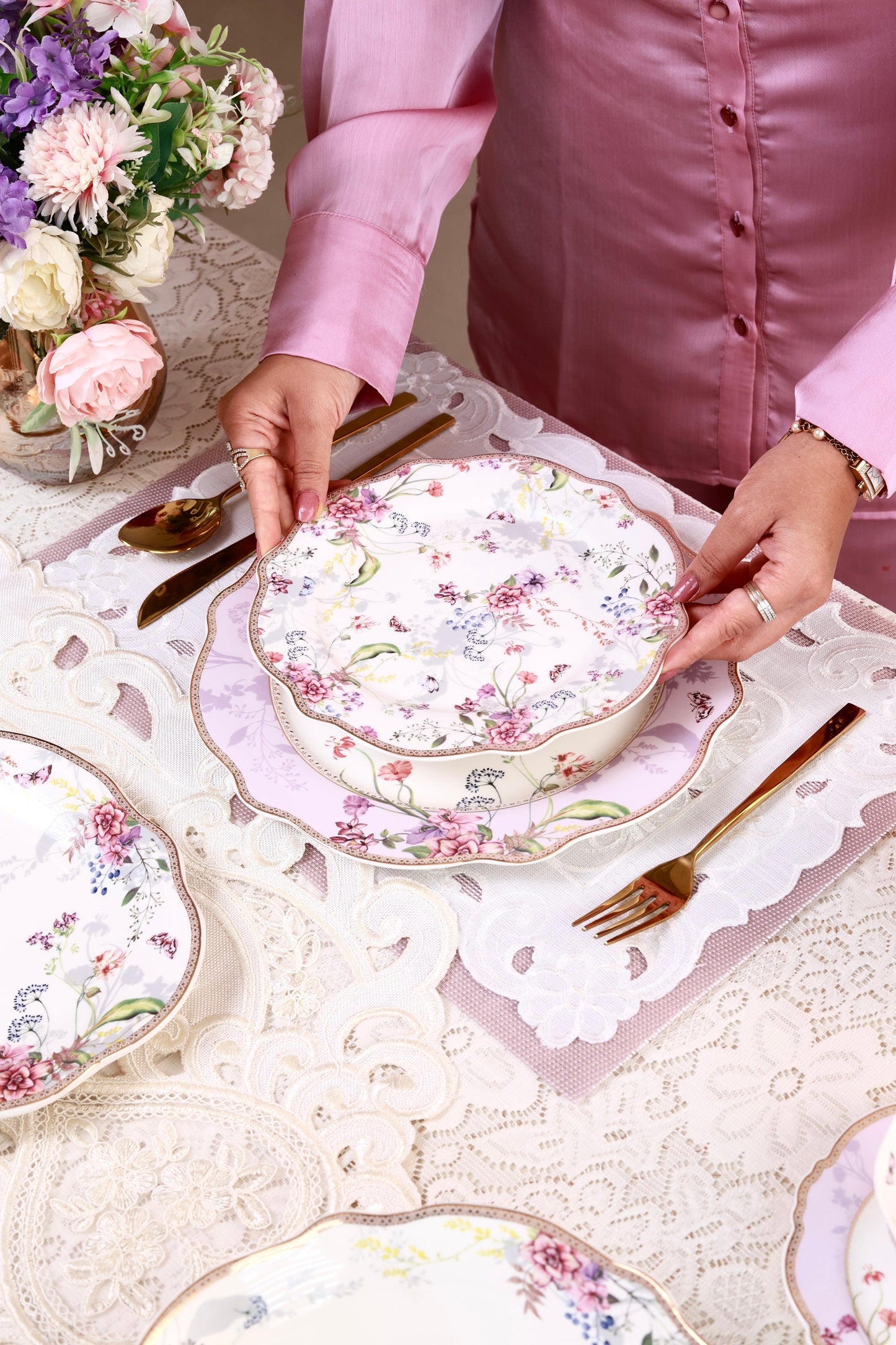 Lilac Garden 42 Pcs Dinner Set