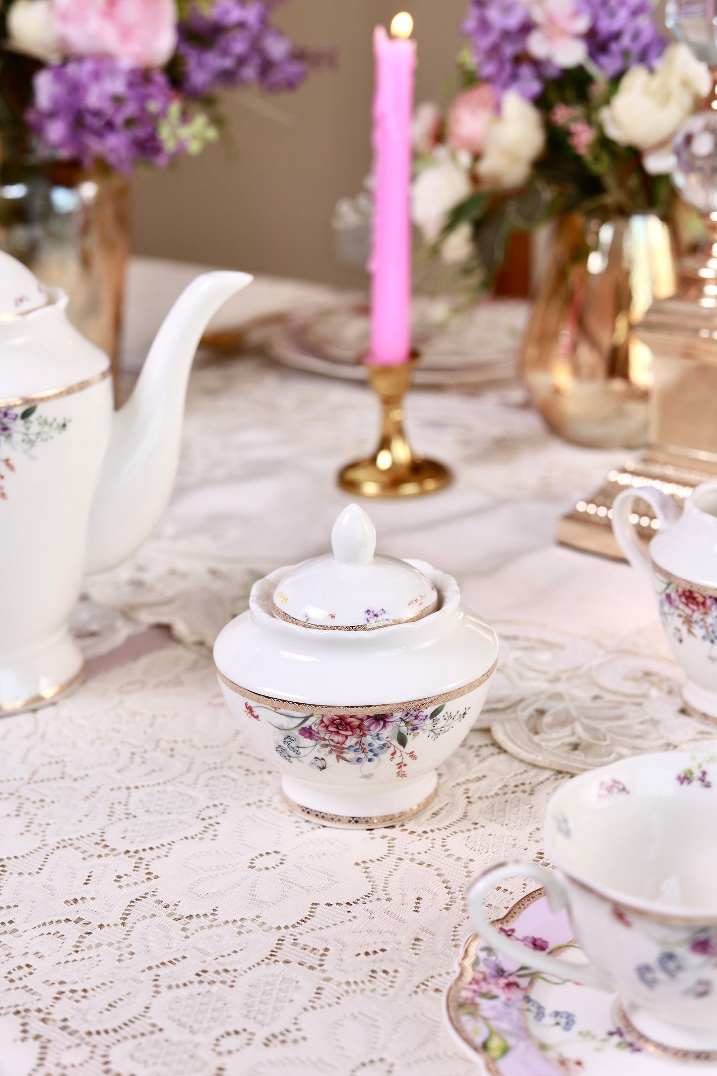 Lilac Garden 15 Pcs Tea Set (Vintage Collection)