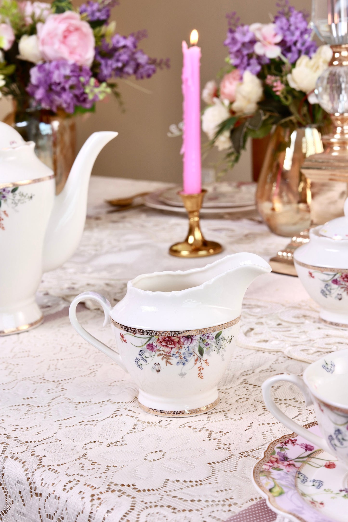 Lilac Garden 15 Pcs Tea Set (Vintage Collection)