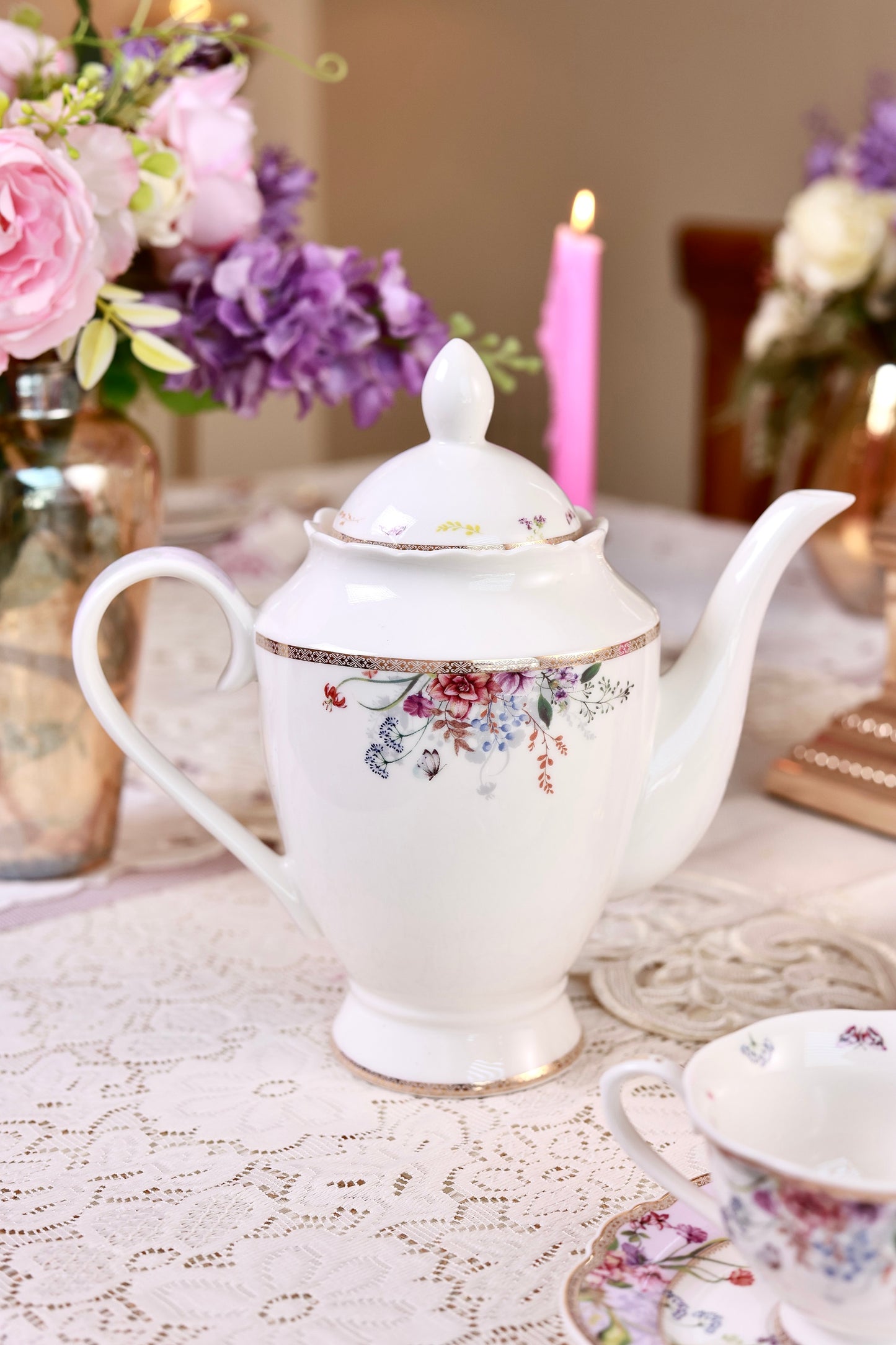 Lilac Garden 15 Pcs Tea Set (Vintage Collection)