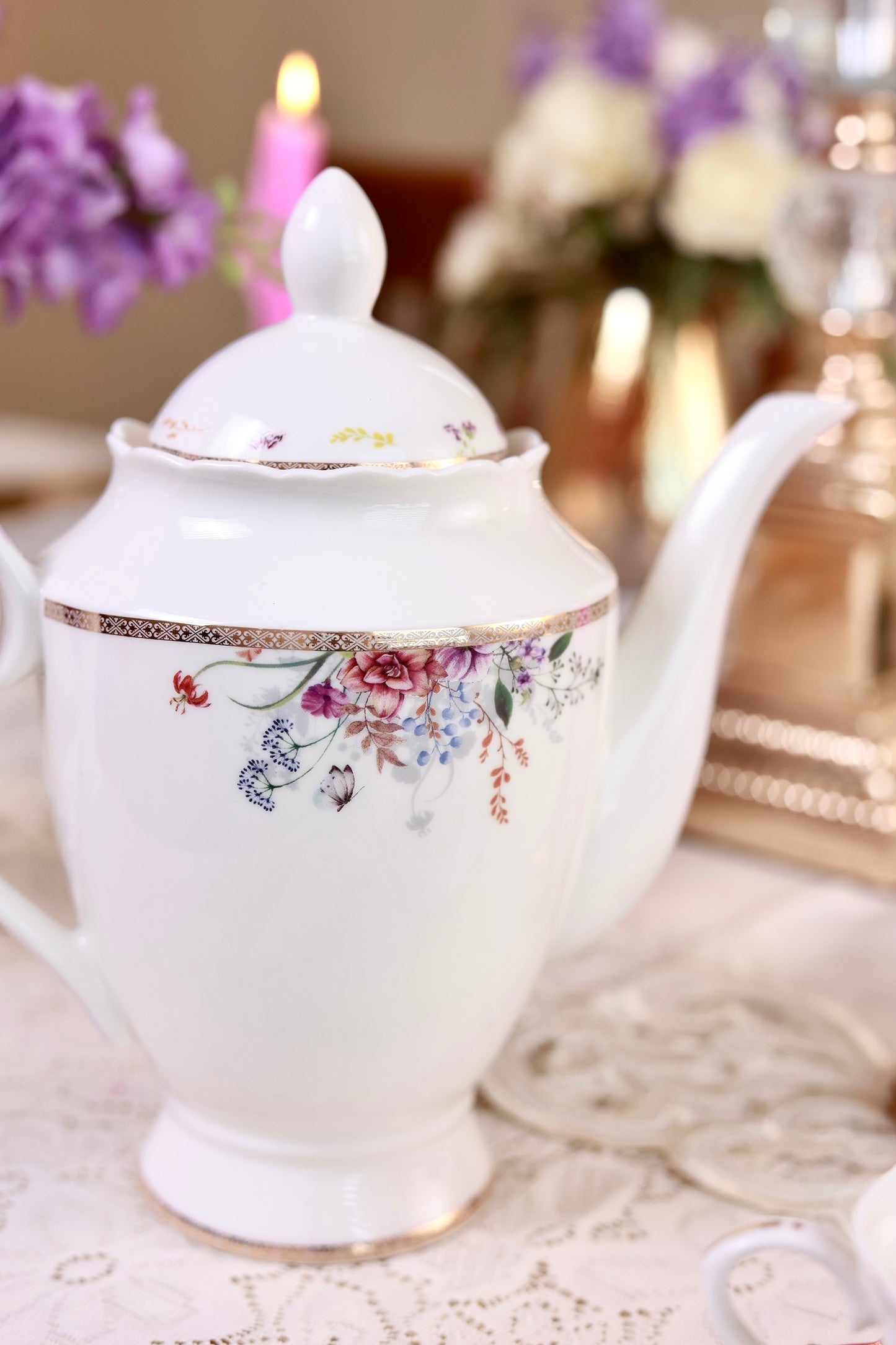 Lilac Garden 15 Pcs Tea Set (Vintage Collection)