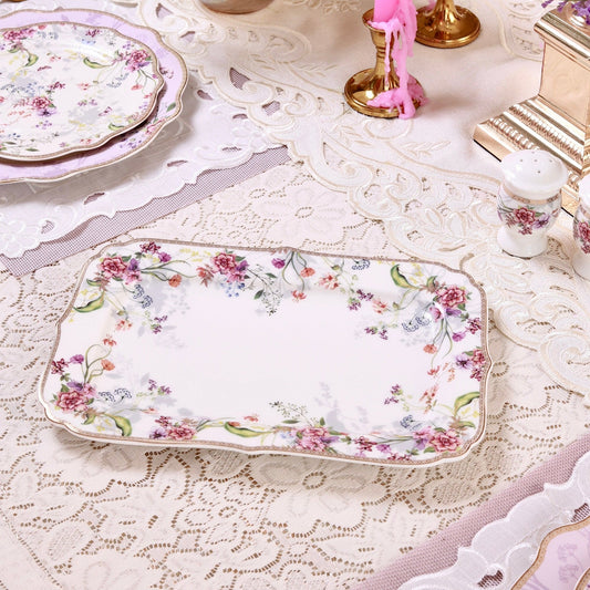 Lilac Garden Snack Platter (Set of 2)