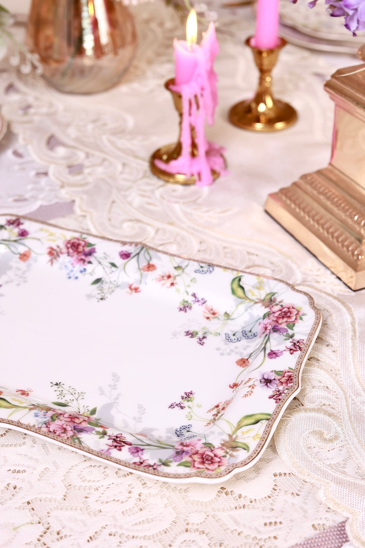 Lilac Garden Snack Platter (Set of 2)