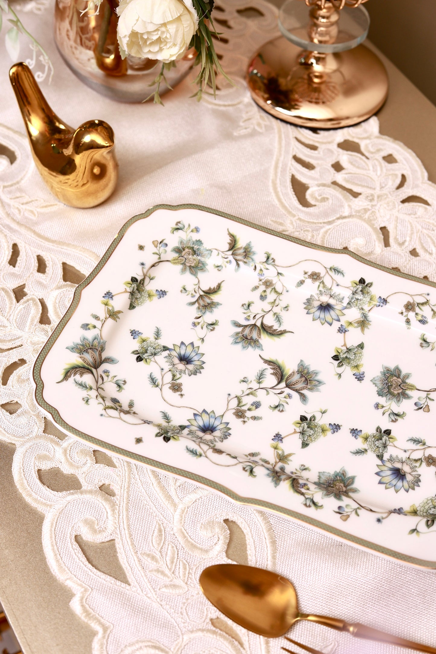 Tudor Green Snack Platter (Set of 2)