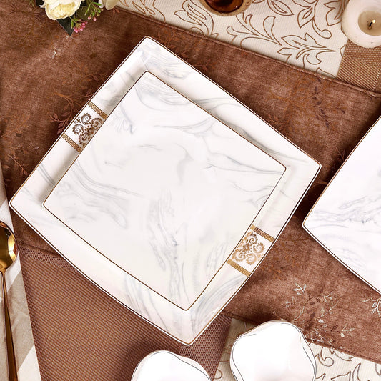Regency Gold 10 Pcs Snack Set (2 Serving Plates, 6 Quarter Plates, 2 Dip Bowls)
