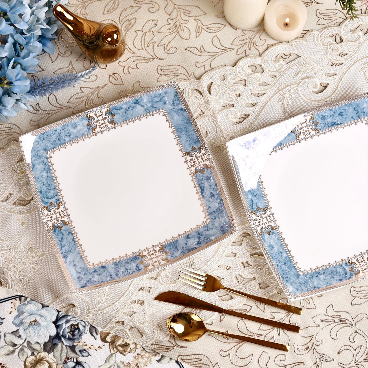 Majestique Blue Serving Platter (Set of 2)