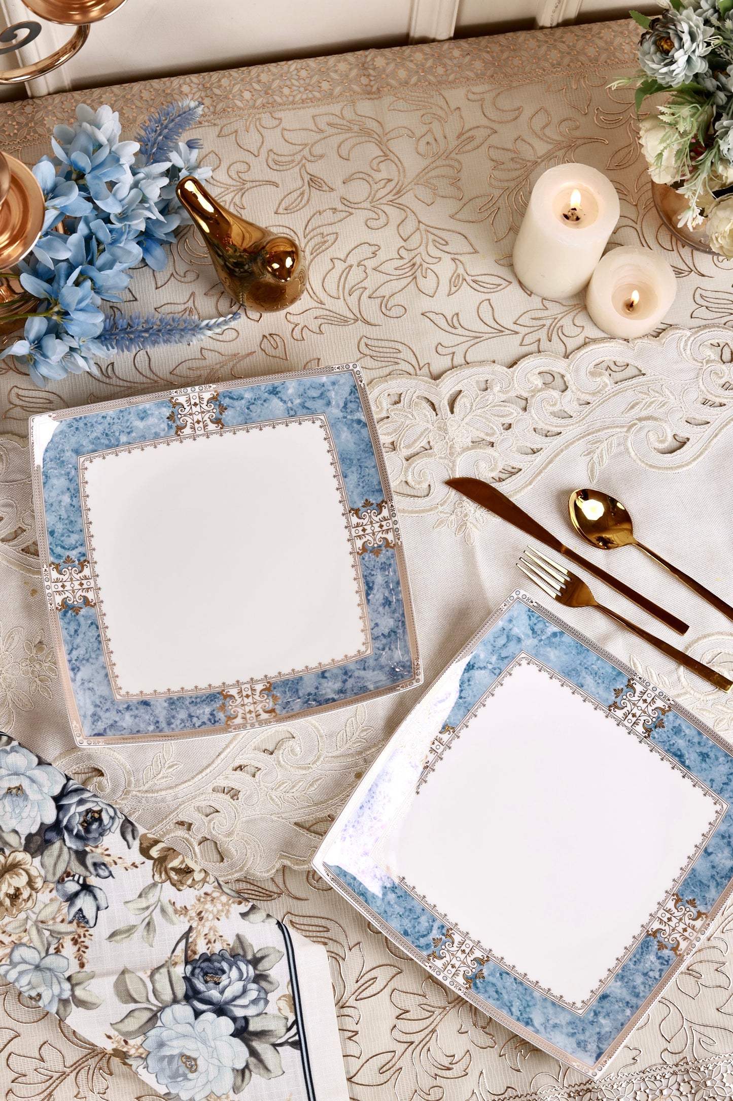Majestique Blue Serving Platter (Set of 2)