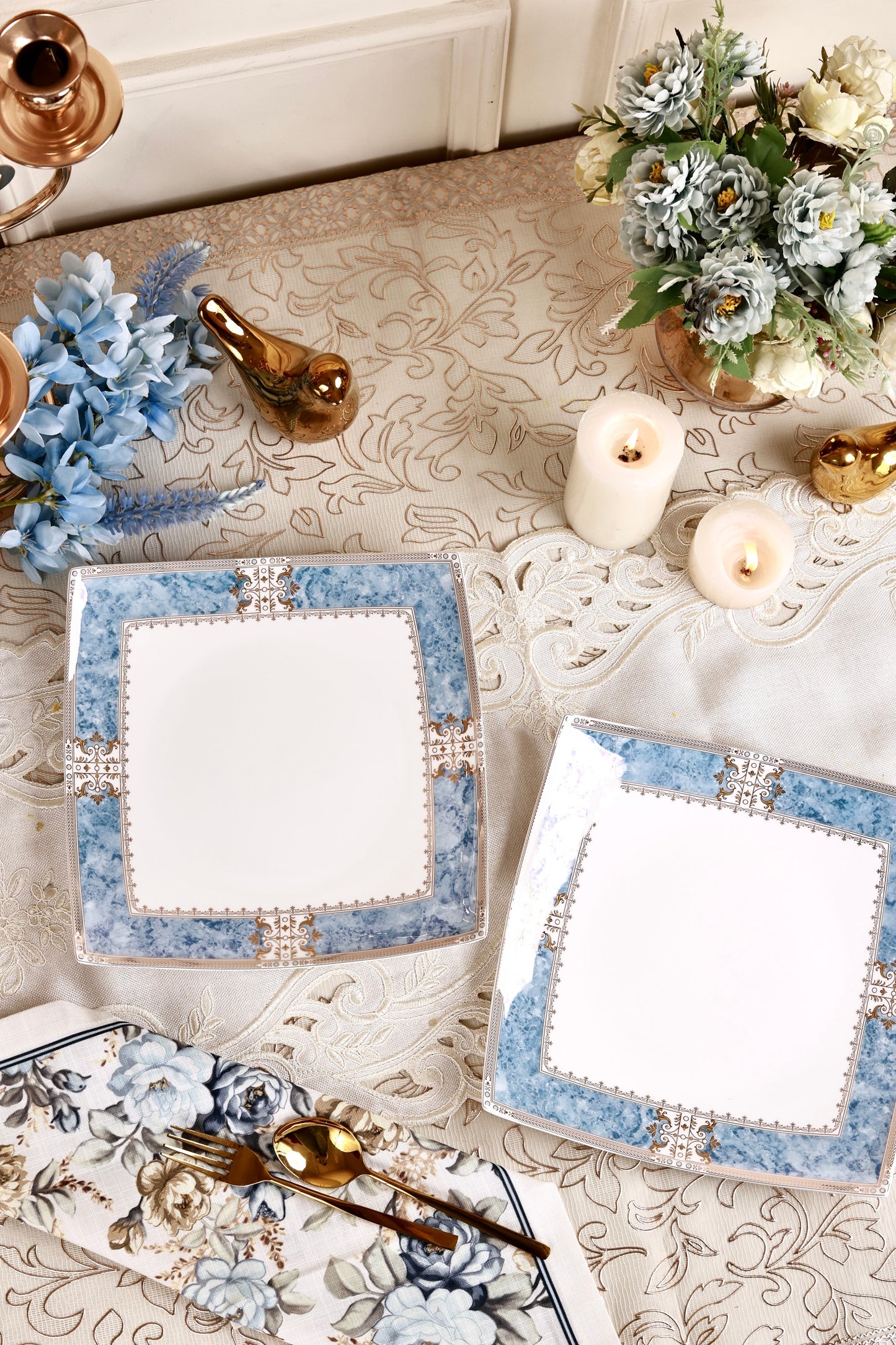 Majestique Blue Serving Platter (Set of 2)
