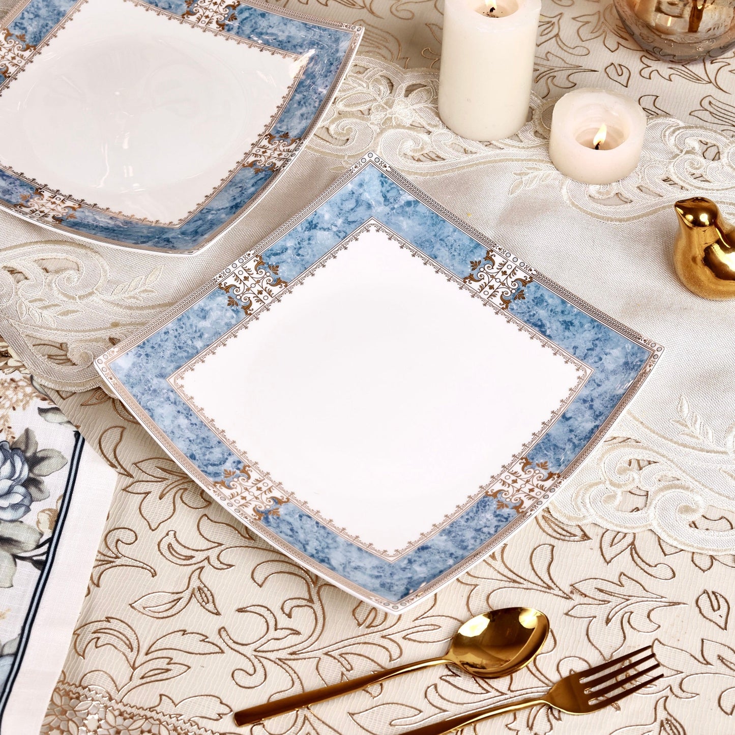 Majestique Blue Serving Platter (Set of 2)