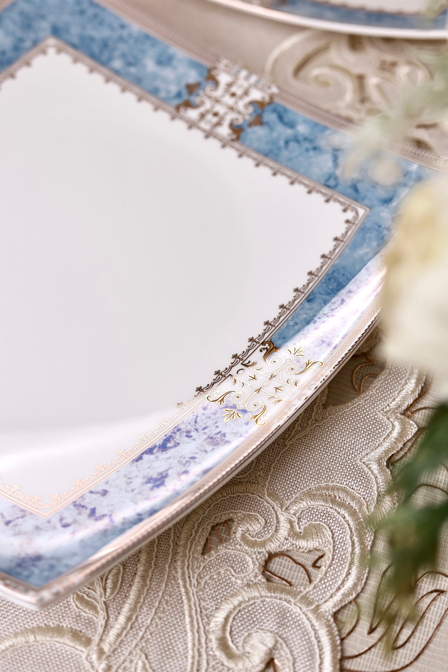 Majestique Blue Serving Platter (Set of 2)