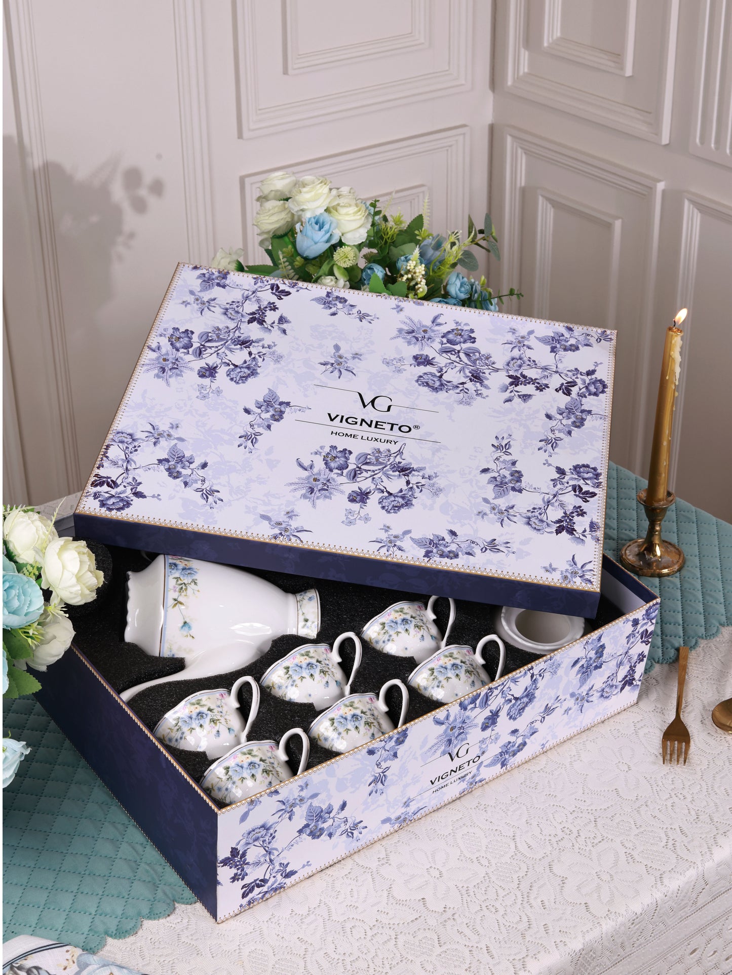 Yorkshire bloom 15 Pcs Tea Set (Vintage Collection)