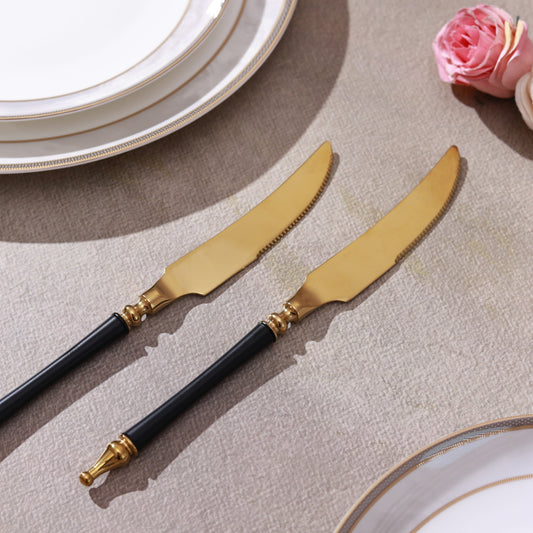 Grecian Black Knife (Shine Gold Finish, Set of 6)