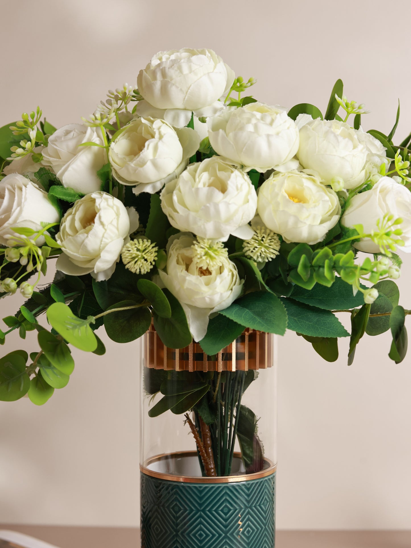Verde Flower Vase (Metal Collection, 24K Gold)
