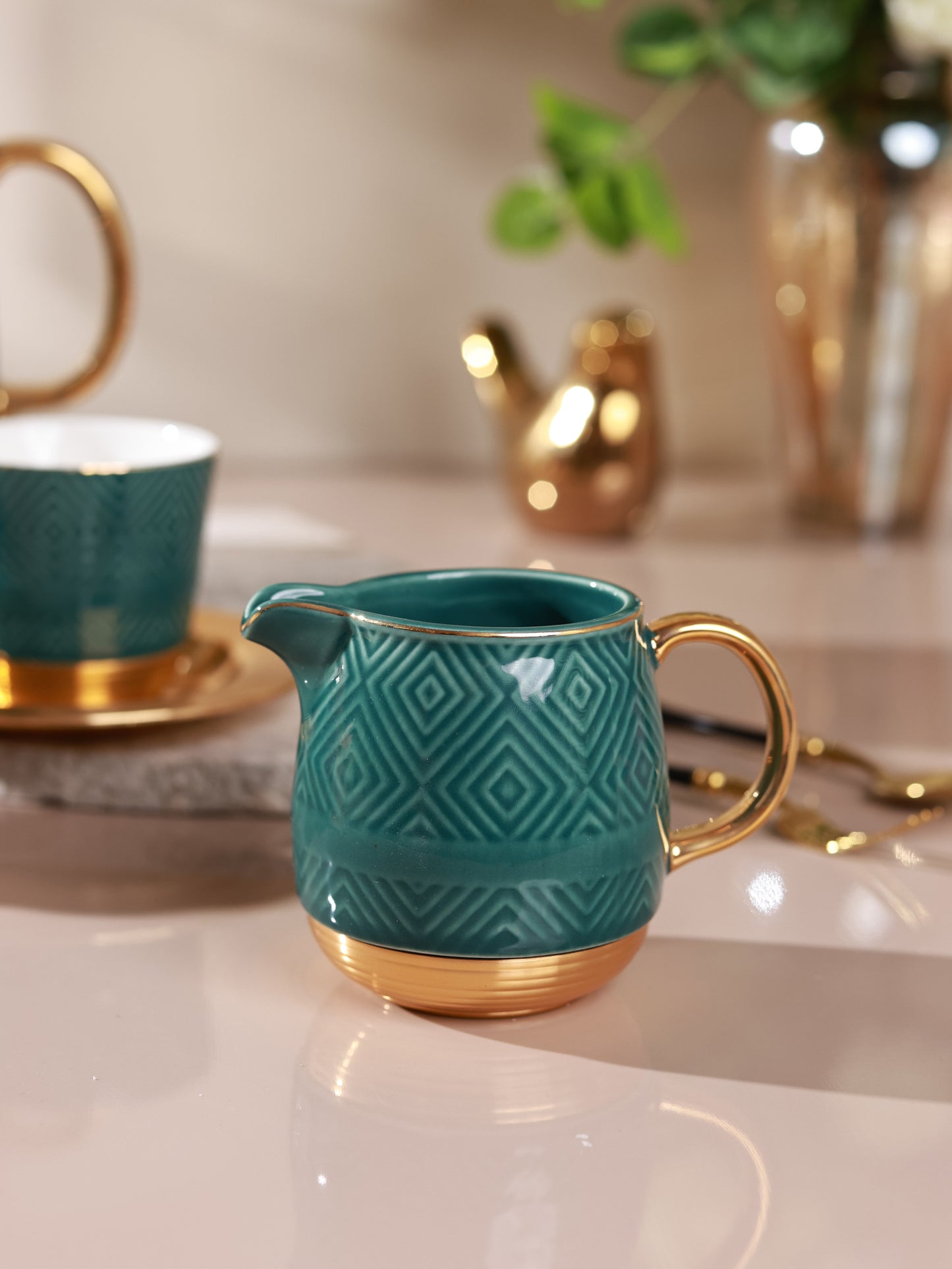 Verde 15 Pcs Tea Set (Metal Collection, 24K Gold)
