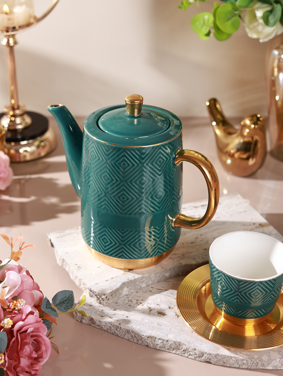 Verde 15 Pcs Tea Set (Metal Collection, 24K Gold)