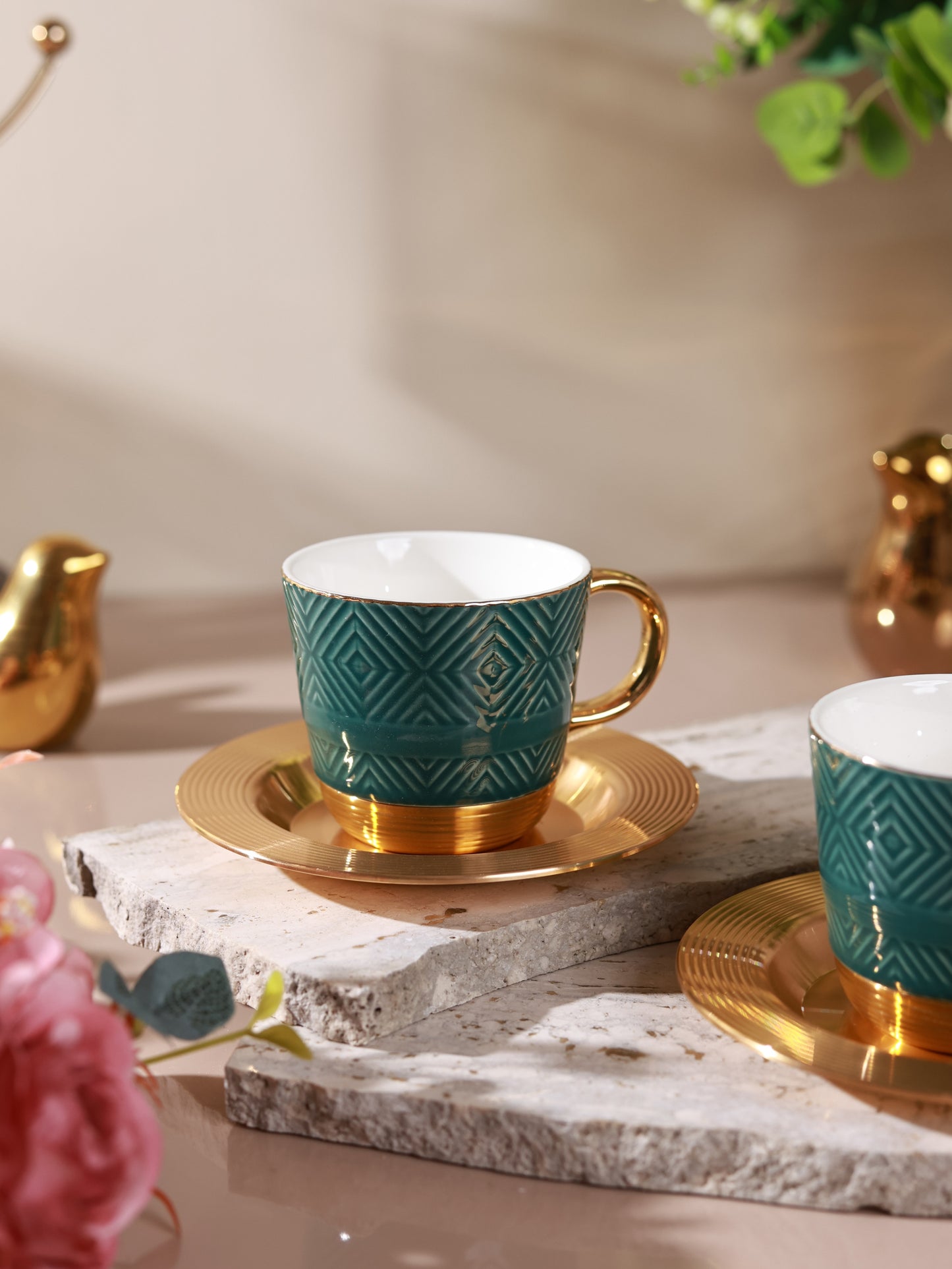Verde 15 Pcs Tea Set (Metal Collection, 24K Gold)