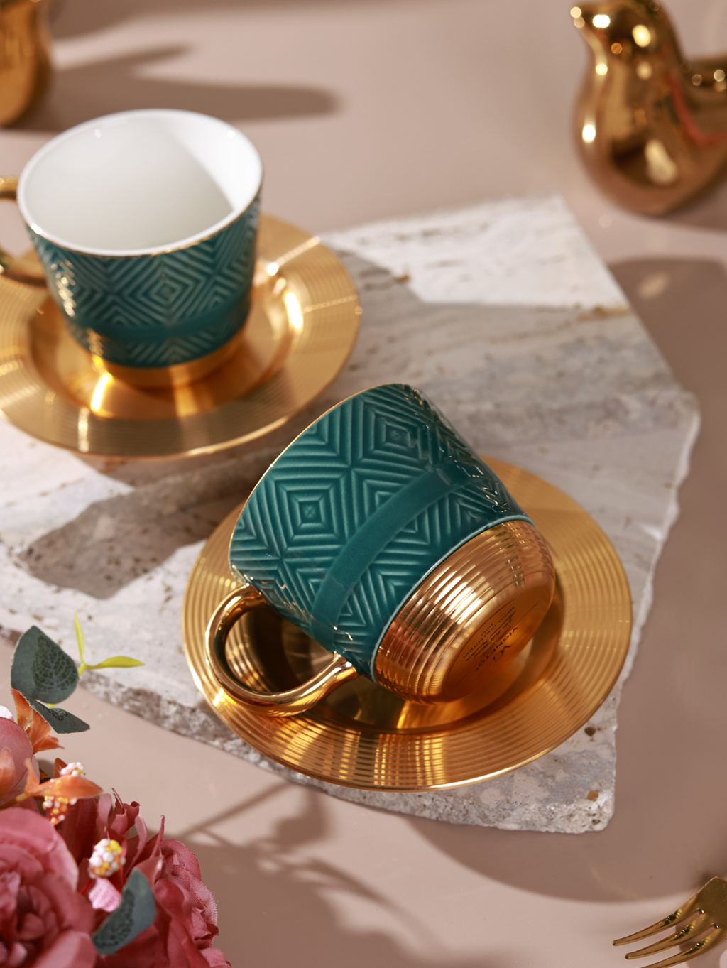 Verde 15 Pcs Tea Set (Metal Collection, 24K Gold)