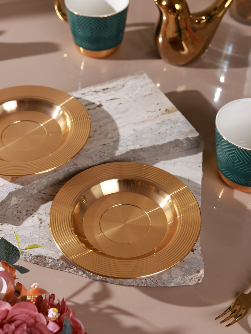 Verde 15 Pcs Tea Set (Metal Collection, 24K Gold)