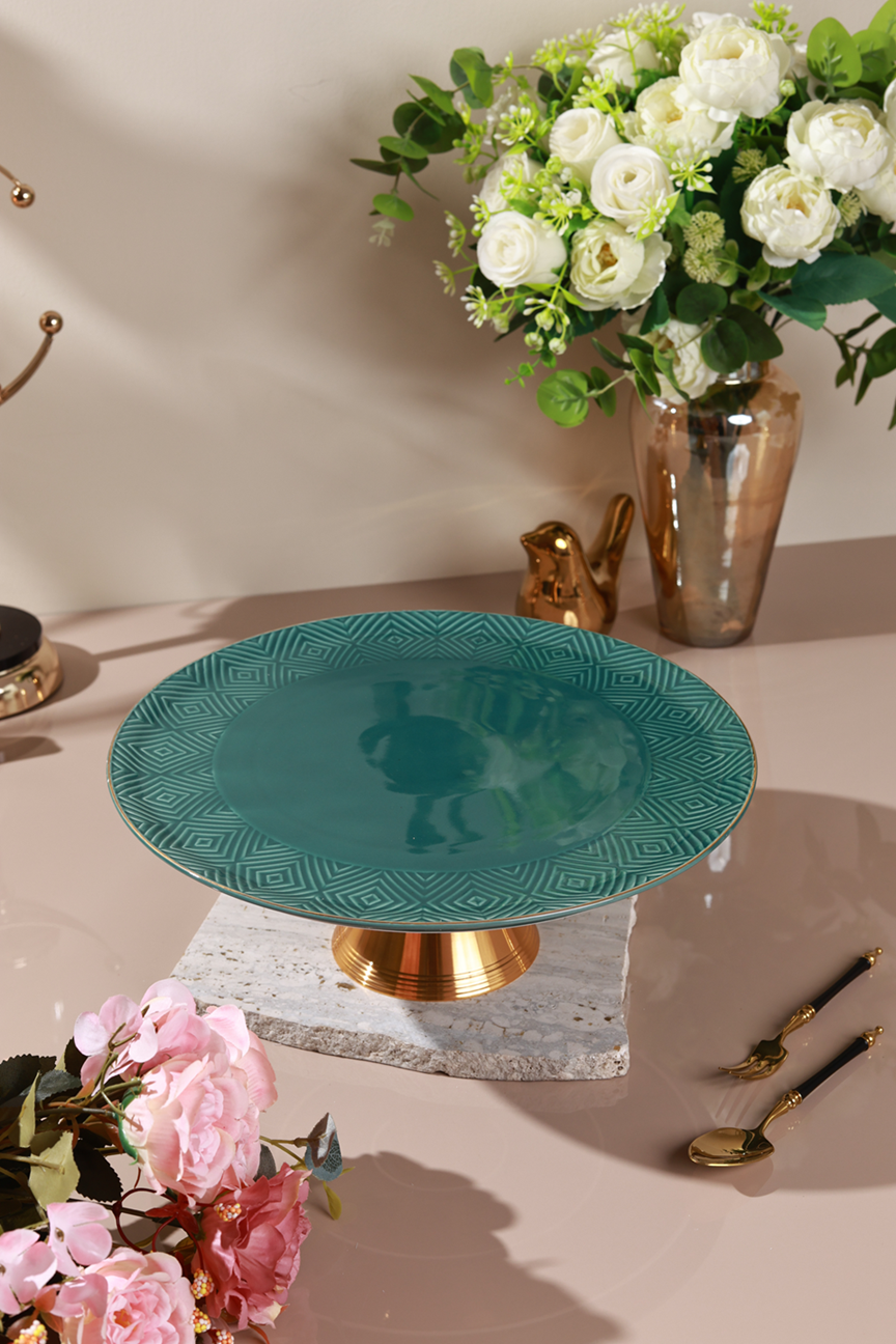 Verde Cake Stand (Metal Collection, 24K Gold)