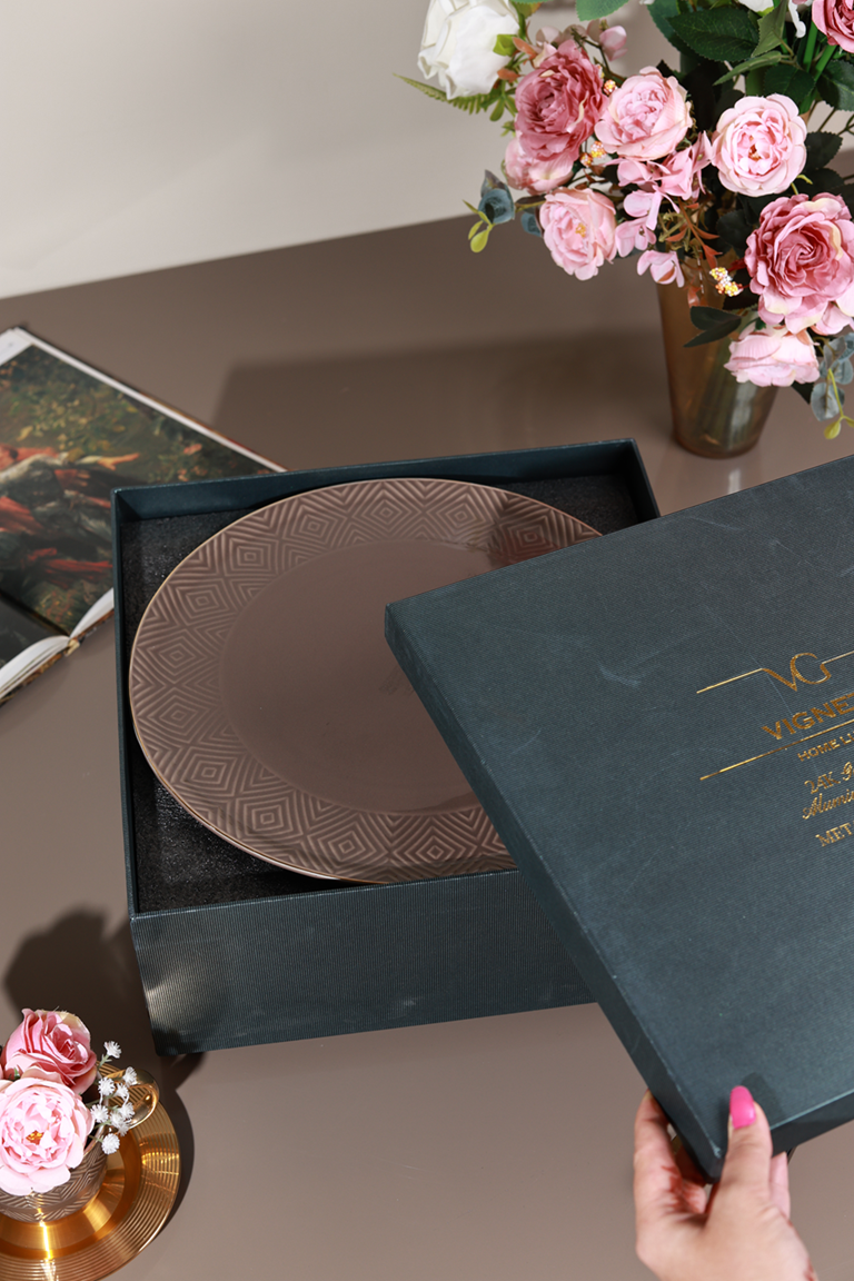 Chestnut Cake Stand (Metal Collection, 24K Gold)