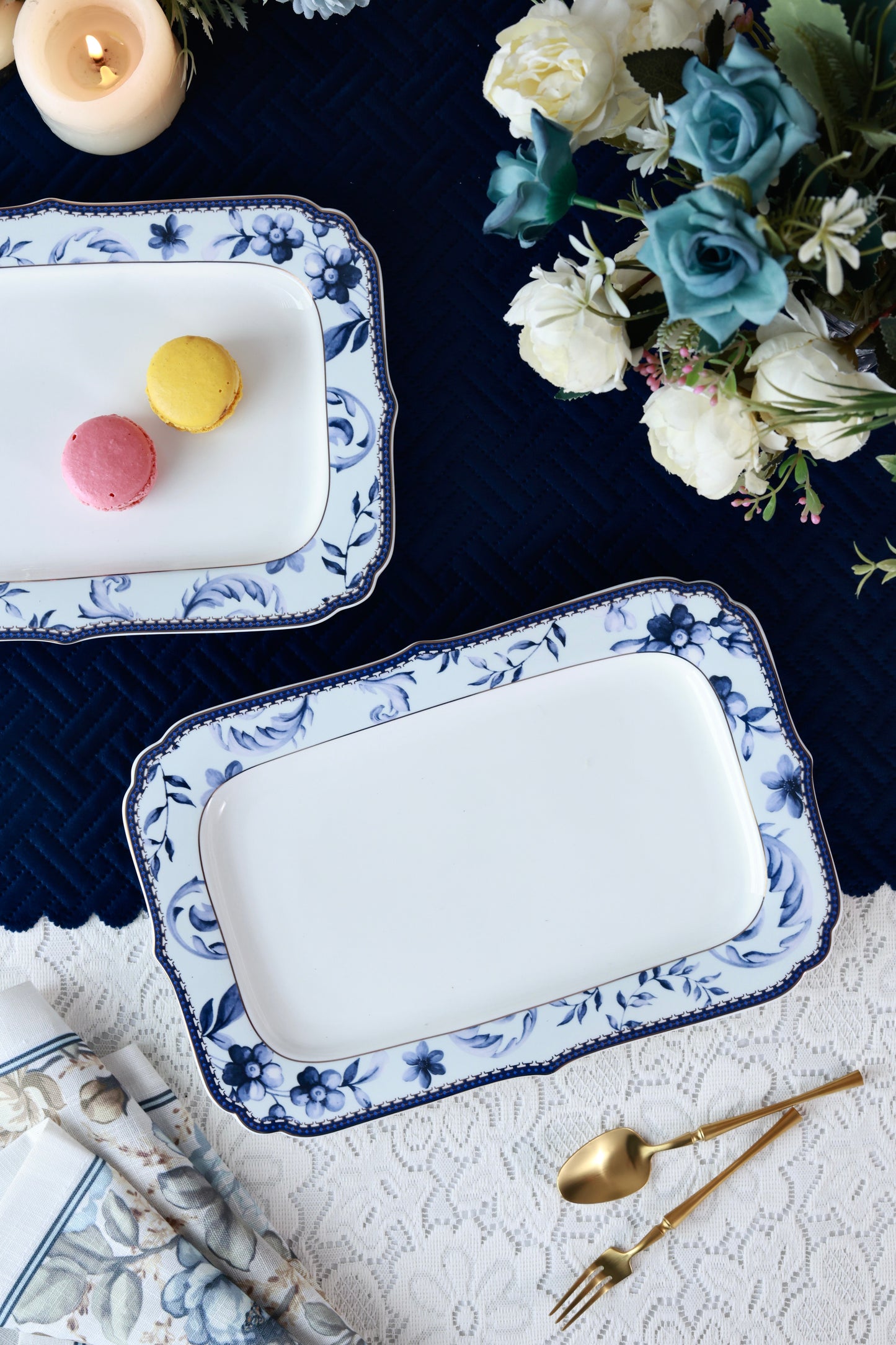 Midnight Blue Snack Platter (Set of 2)
