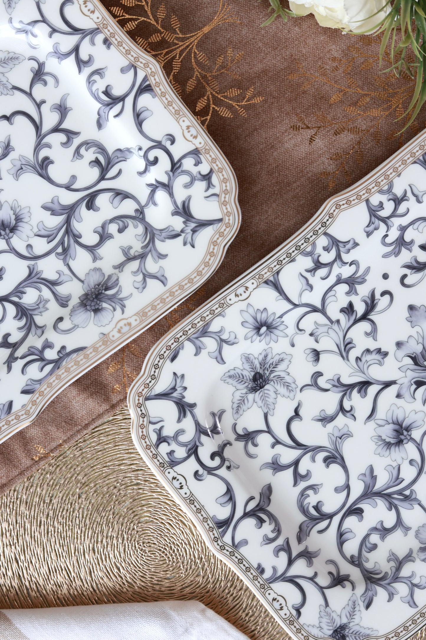 Royal Blue Snack Platter (Set of 2)