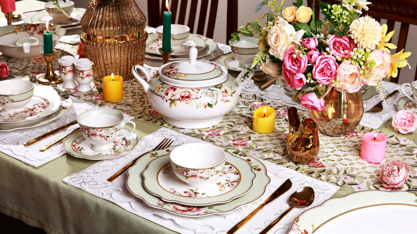 Pistachio Green 51 Pcs Dinner Set