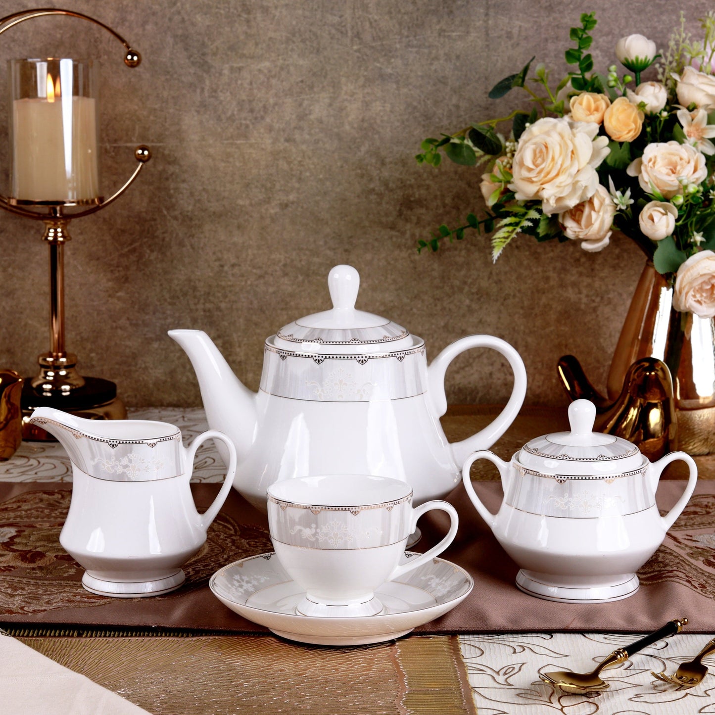 Parisian Gold 15 Pcs Tea Set