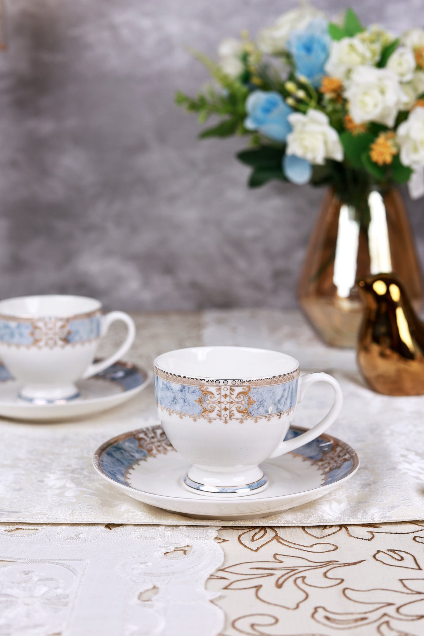 Majestique Blue 15 Pcs Tea Set