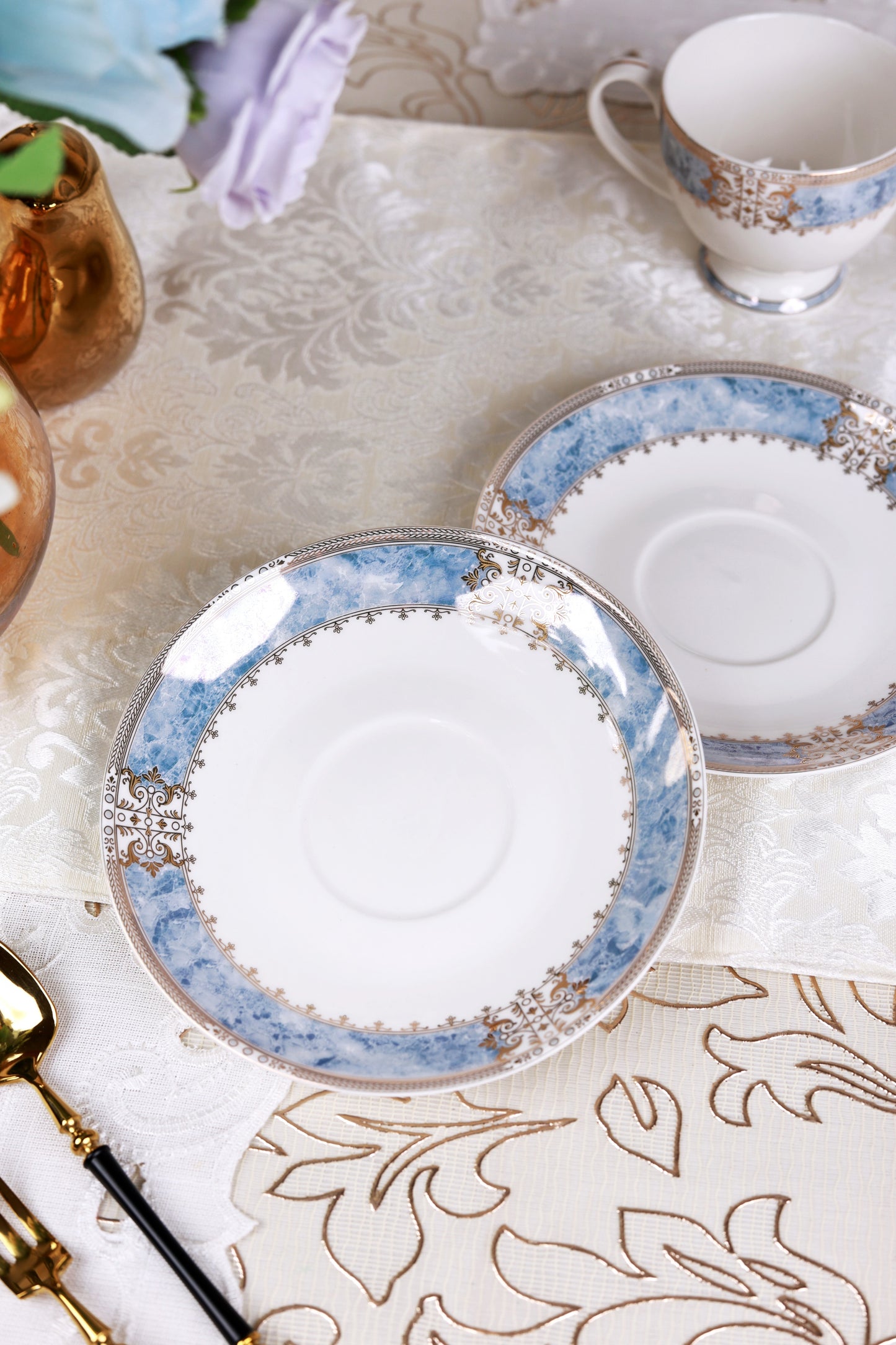 Majestique Blue 15 Pcs Tea Set