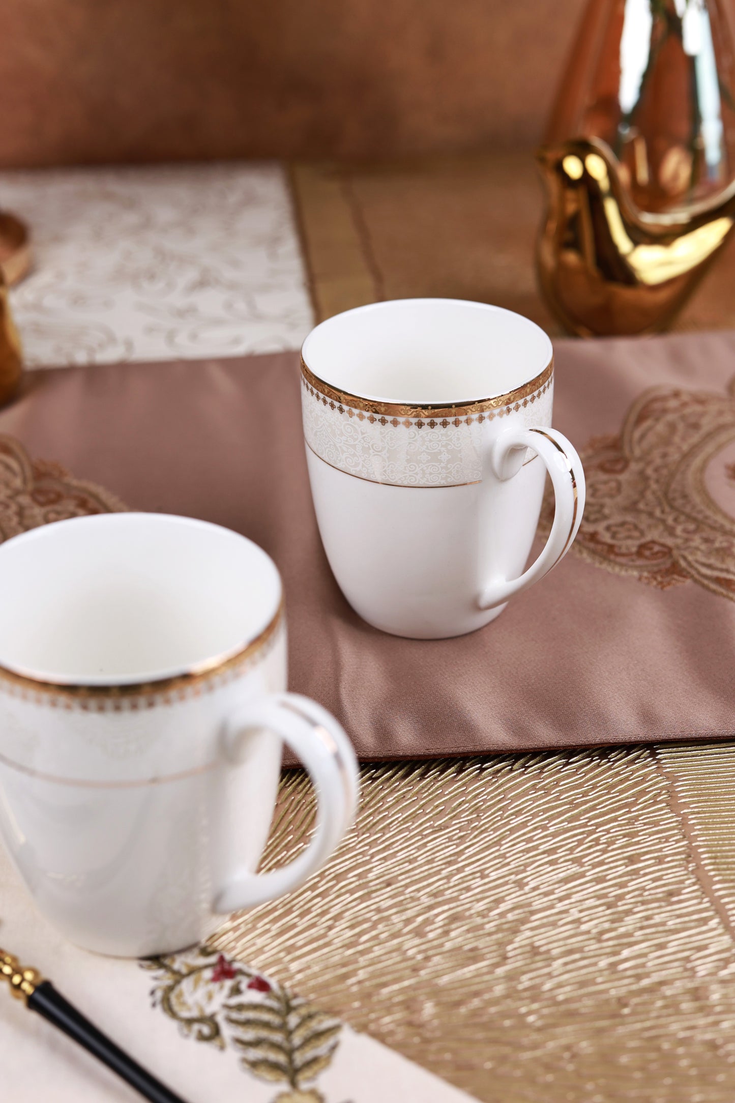 Persian Ivory Coffee Mugs (Set of 2, 300 ML)