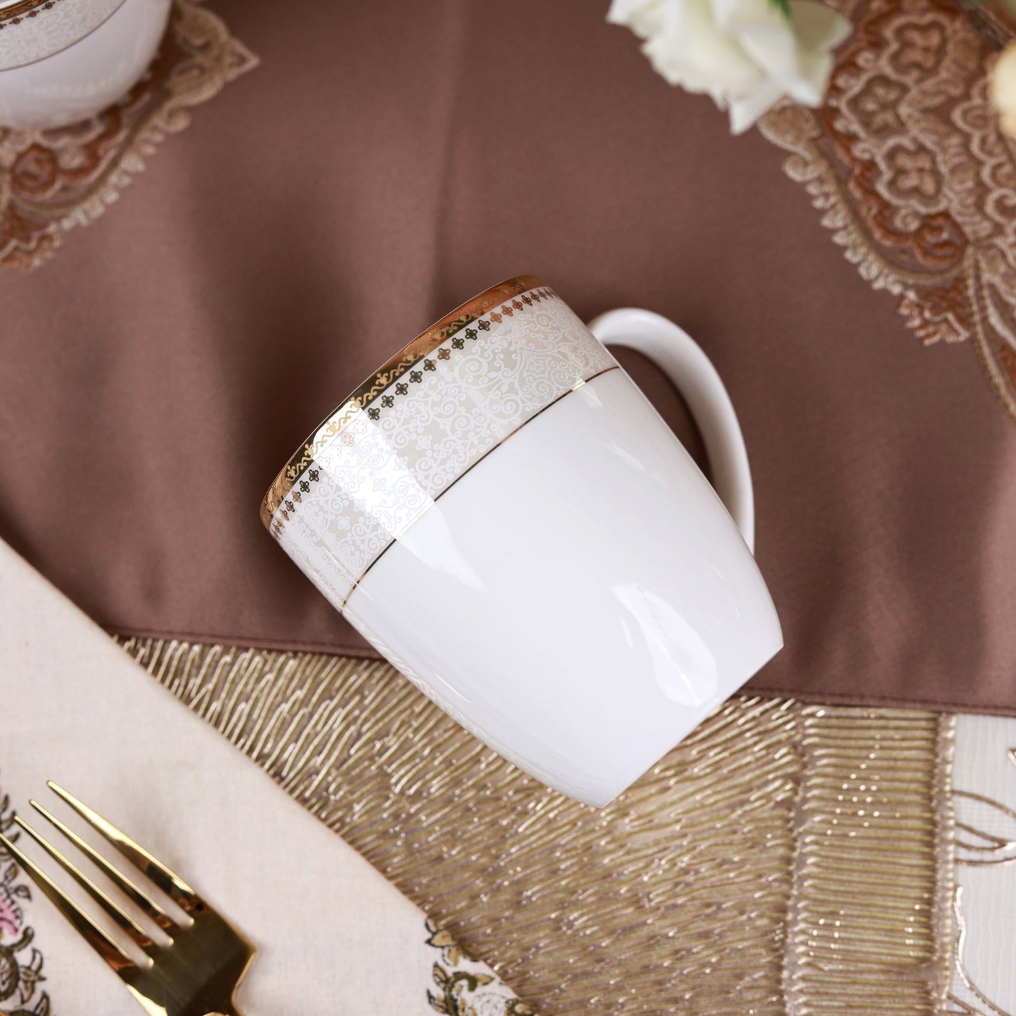 Persian Ivory Coffee Mugs (Set of 2, 300 ML)