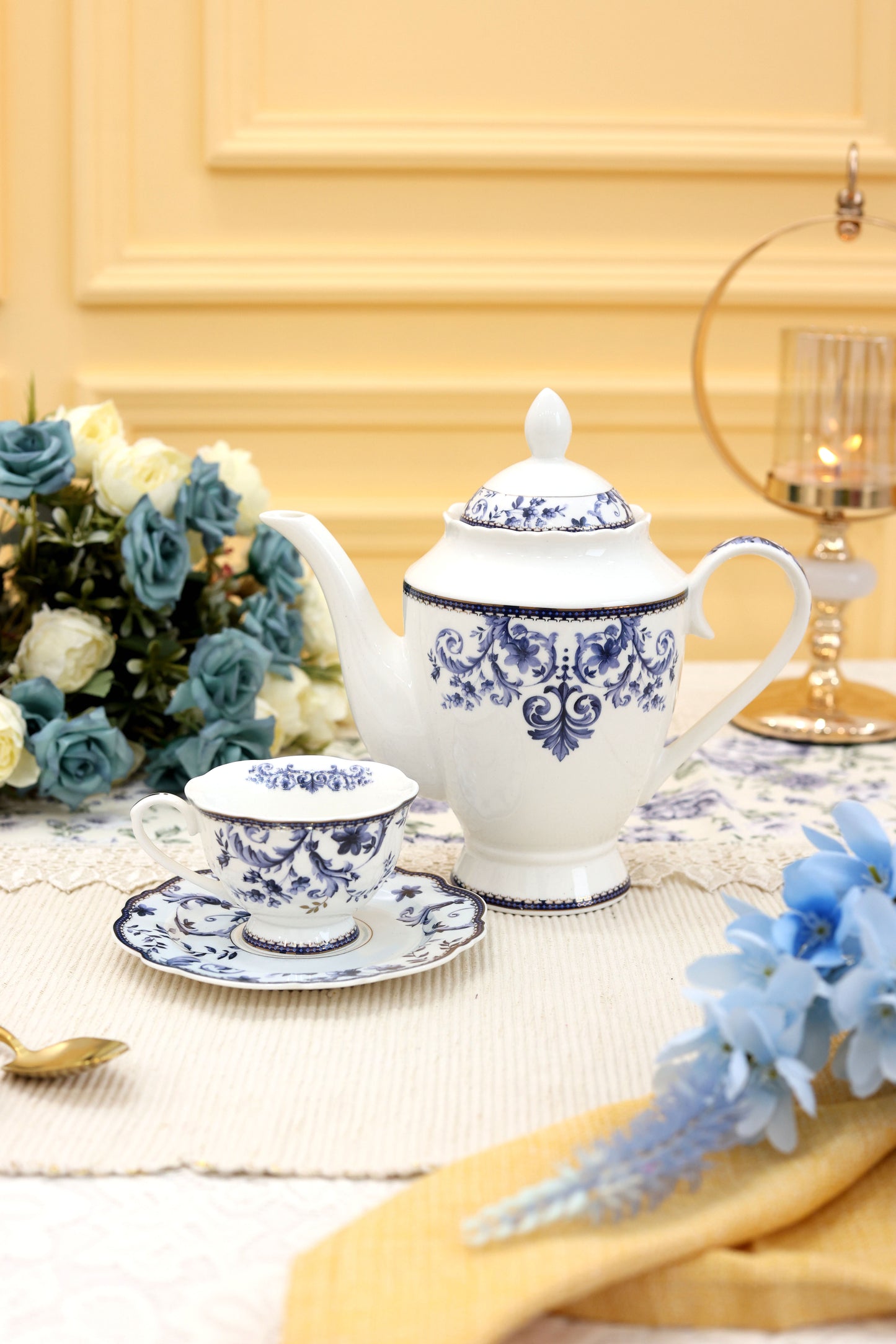 Midnight Blue 15 Pcs Tea Set (Vintage Collection)