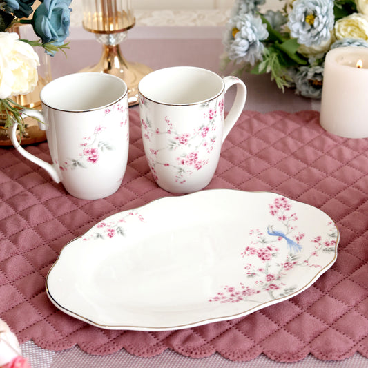 Orchid bliss Coffee Mugs and Tray